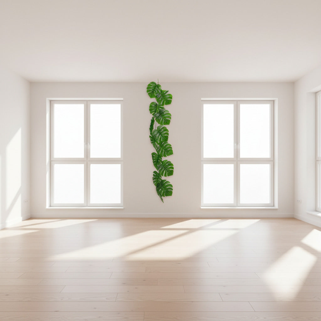 Planta artificiala curgatoare de agatat monstera cu 28 frunze de agatat 200 cm