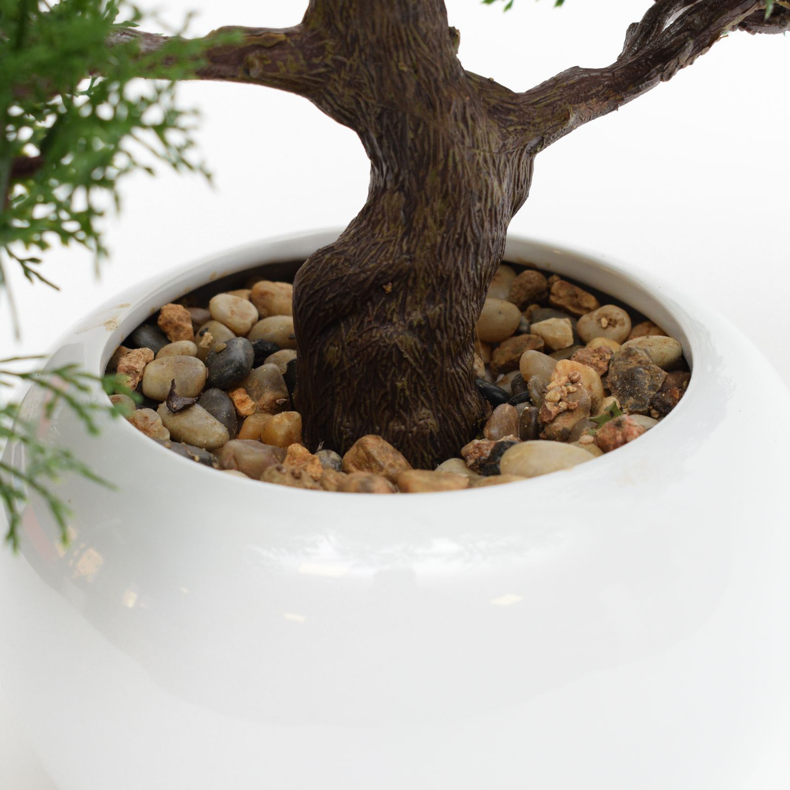 Bonsai artificial ienupar in vas ceramic 38 cm, aspect foarte real