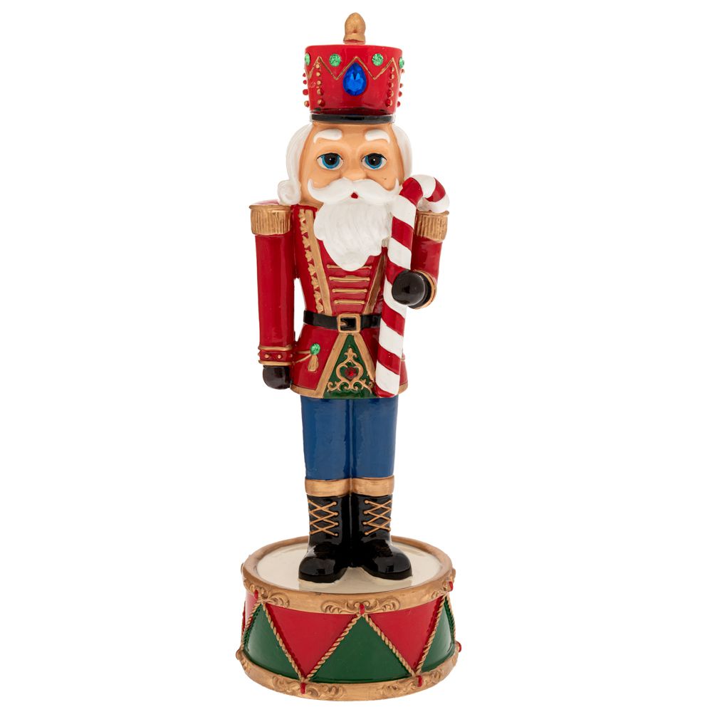 spargator de nuci decorativ cu muzica si miscare pe suport de toba 30 cm