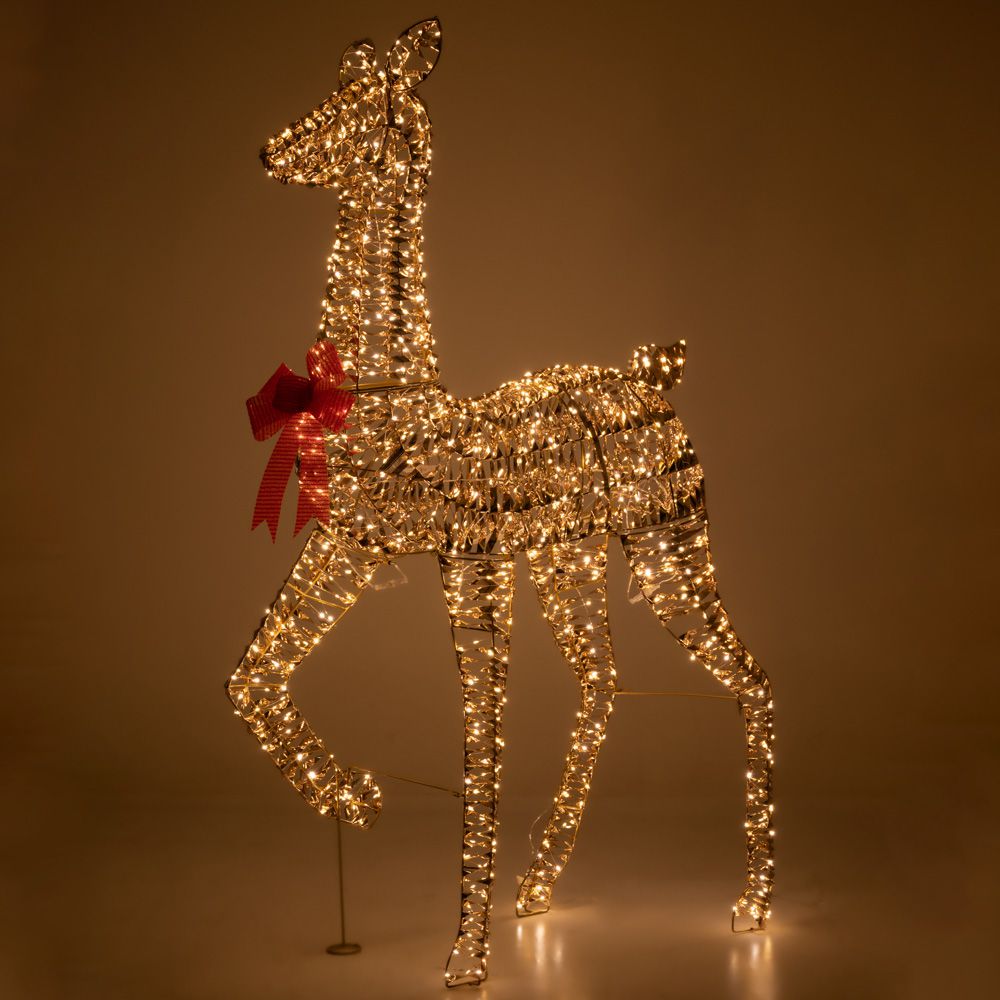 Decoratiune Craciun ren, iluminata cu 960 leduri, 155 cm