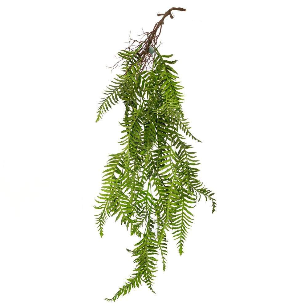 planta artificiala curgatoare tip feriga cu frunze verzi lungi pentru decor interior
