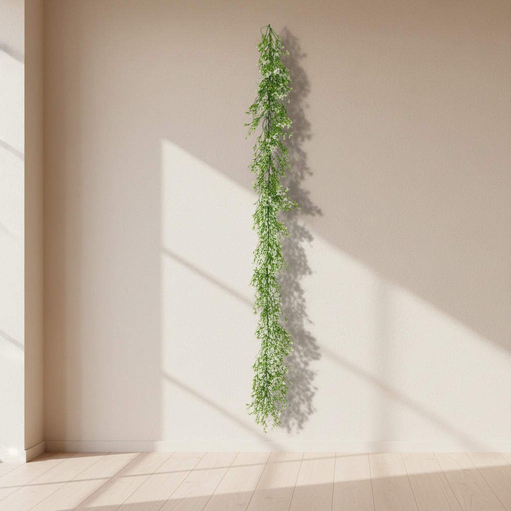 Gipsophilia alba artificiala curgatoare de agatat 165 cm cu protectie UV si la incendiu