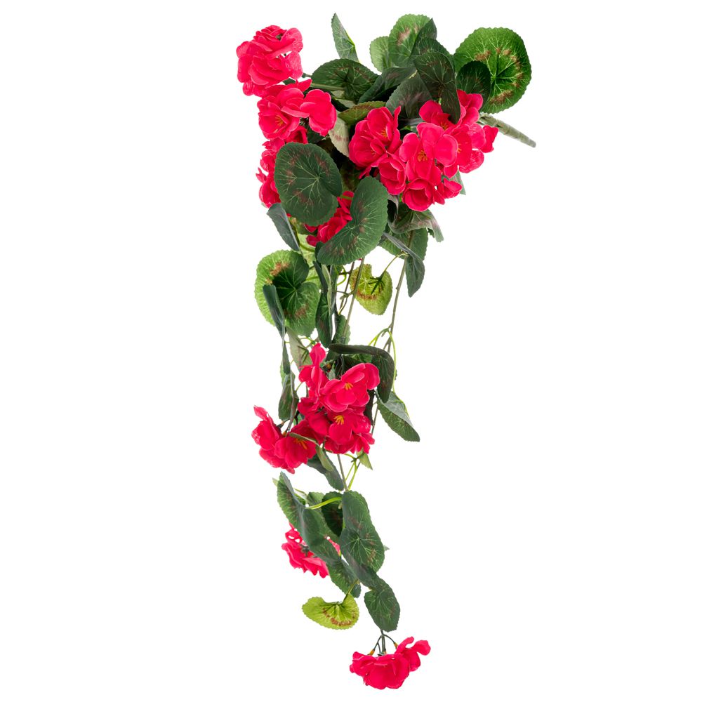 planta artificiala curgatoare muscata rosie cu frunze verzi si flori rosii 62 cm