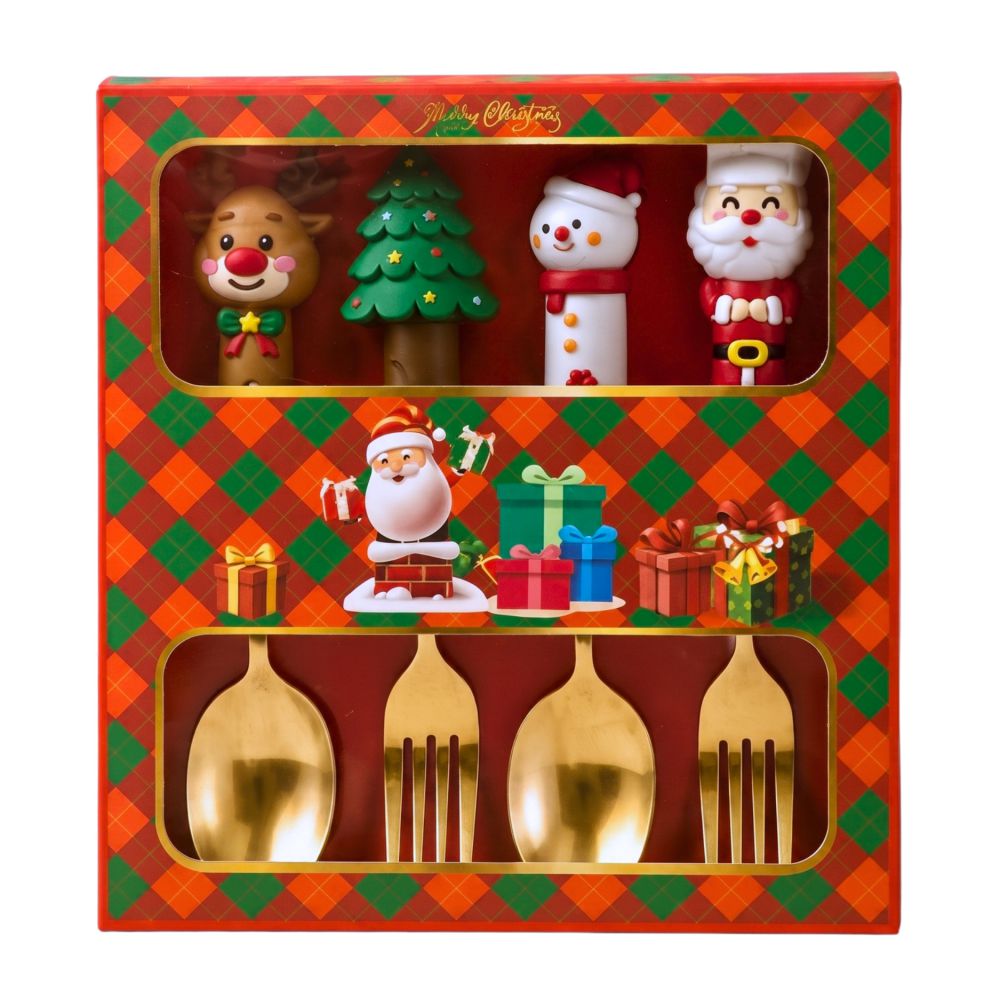 set patru tacamuri mici cu decoratiuni de Craciun pentru desert