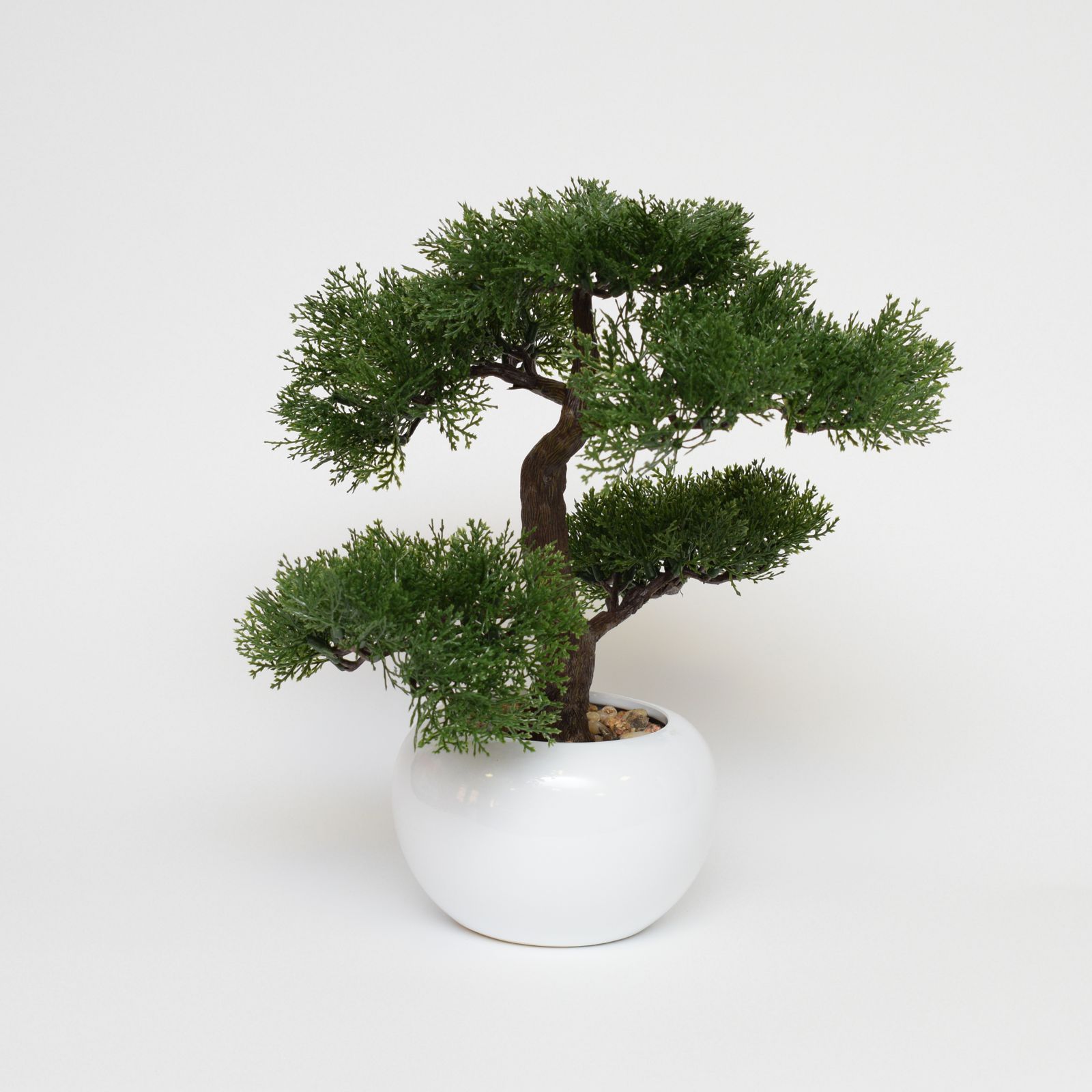 Bonsai artificial ienupar in vas ceramic 38 cm, aspect foarte real