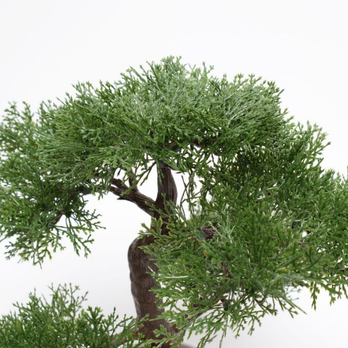 Bonsai artificial ienupar in vas ceramic 38 cm, aspect foarte real
