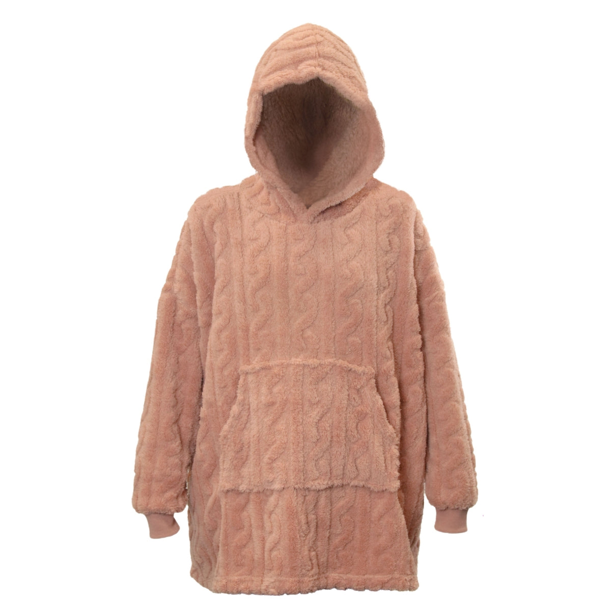 Hanorac Pleun Unique Living, din material pufos, culoare old pink, 70 x 50 x 87 cm