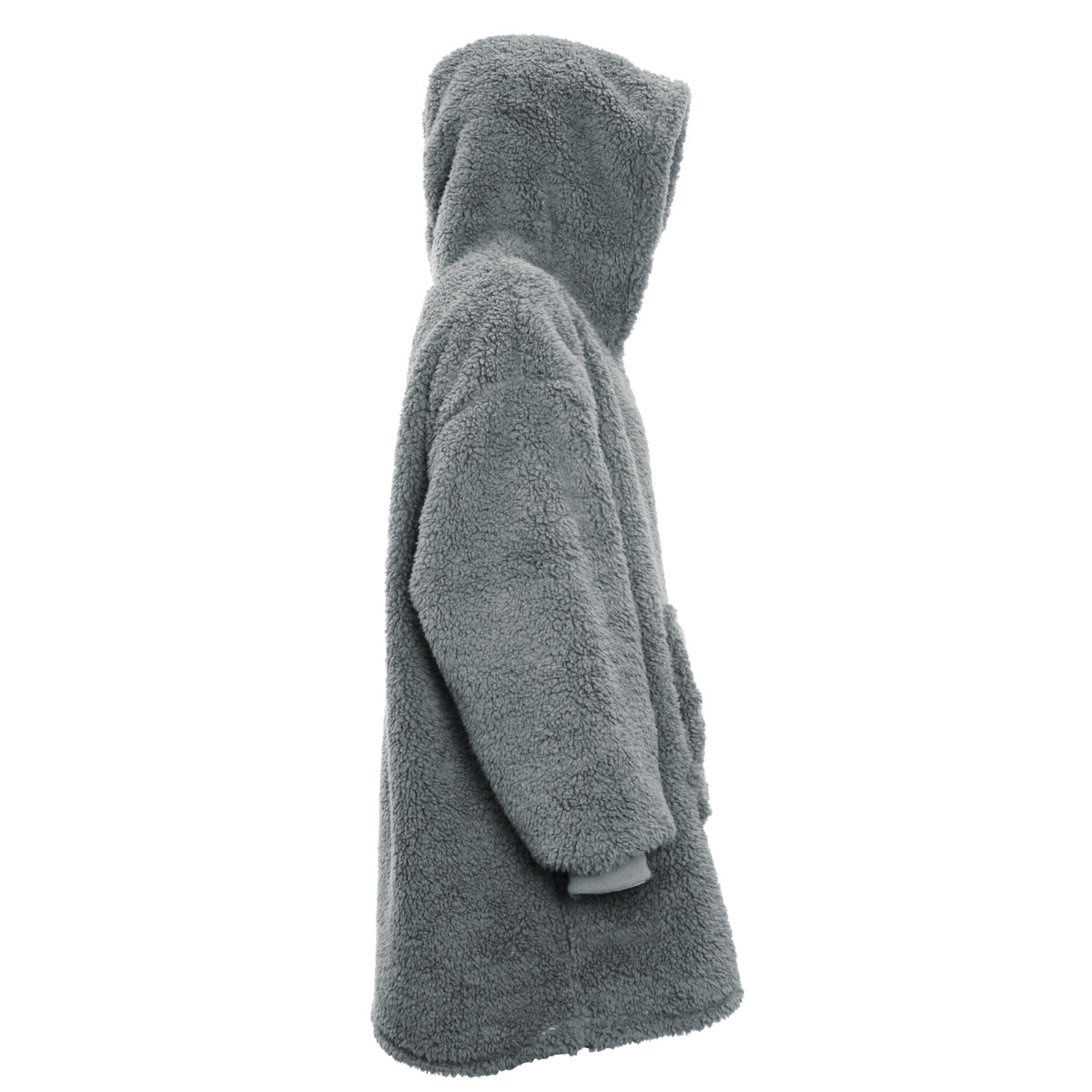Hanorac Teddy Unique Living, din material pufos, gri inchis, 70 x 50 x 87 cm