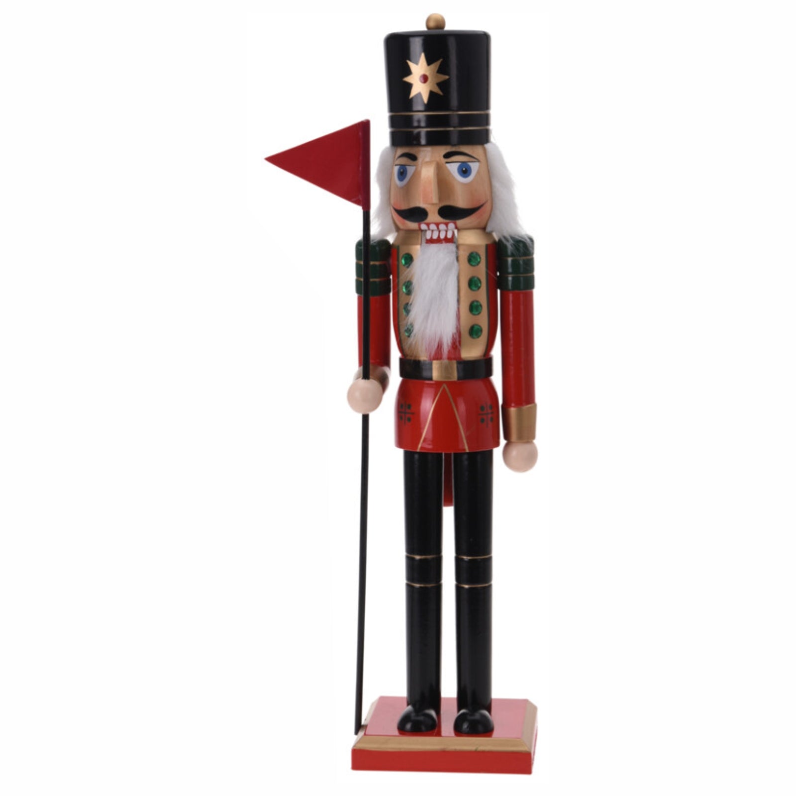 Soldat spargator de nuci traditional din lemn inaltime cincizeci centimetri decoratiune de Craciun pentru interior