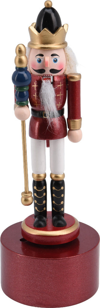 spargator de nuci rege pe cutie muzicala decoratiune de craciun 22 cm