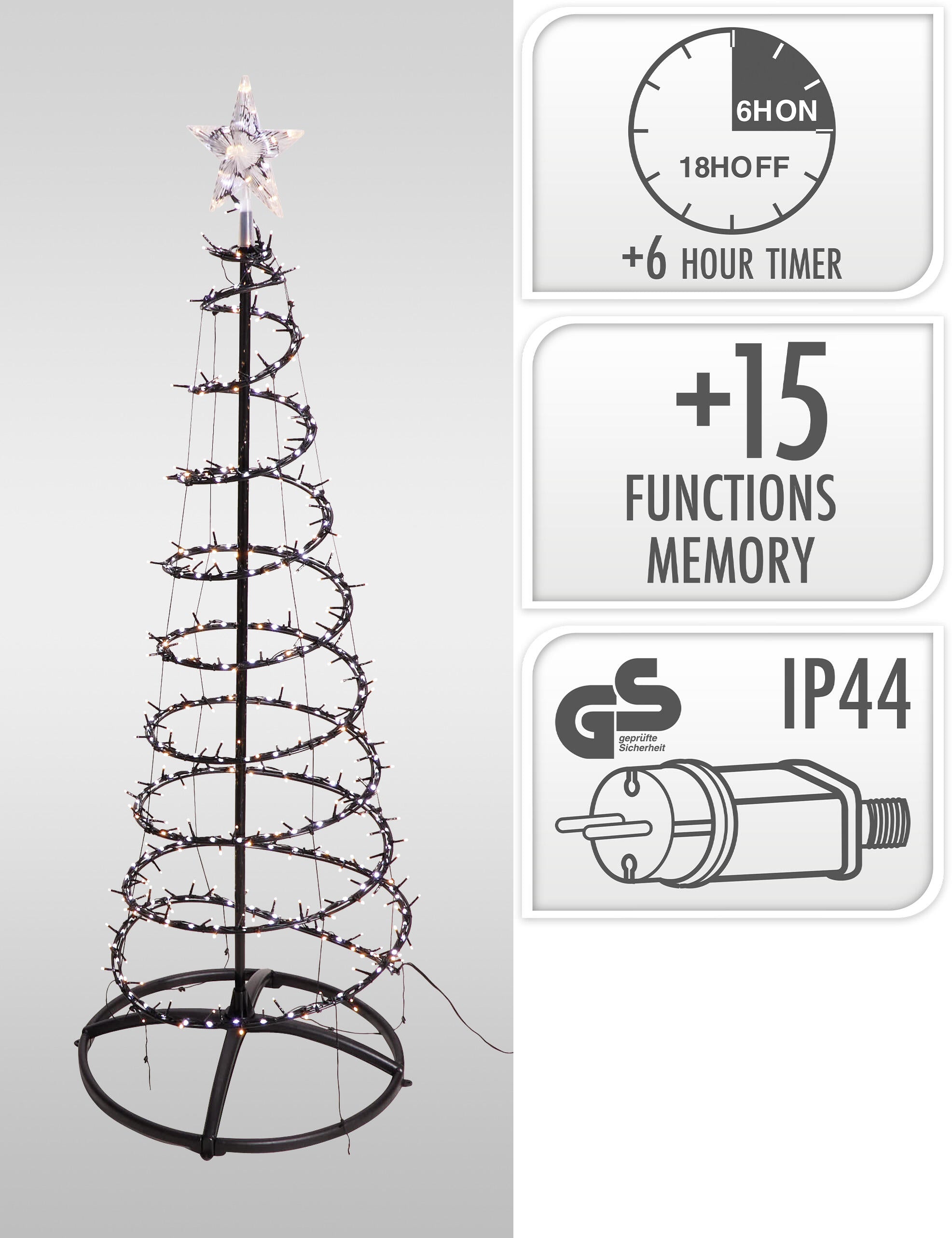 Decoratiune luminoasa brad cu efect de cascada 150 cm