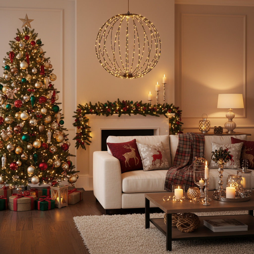 Decoratiune luminoasa glob cu 320 leduri 50 cm