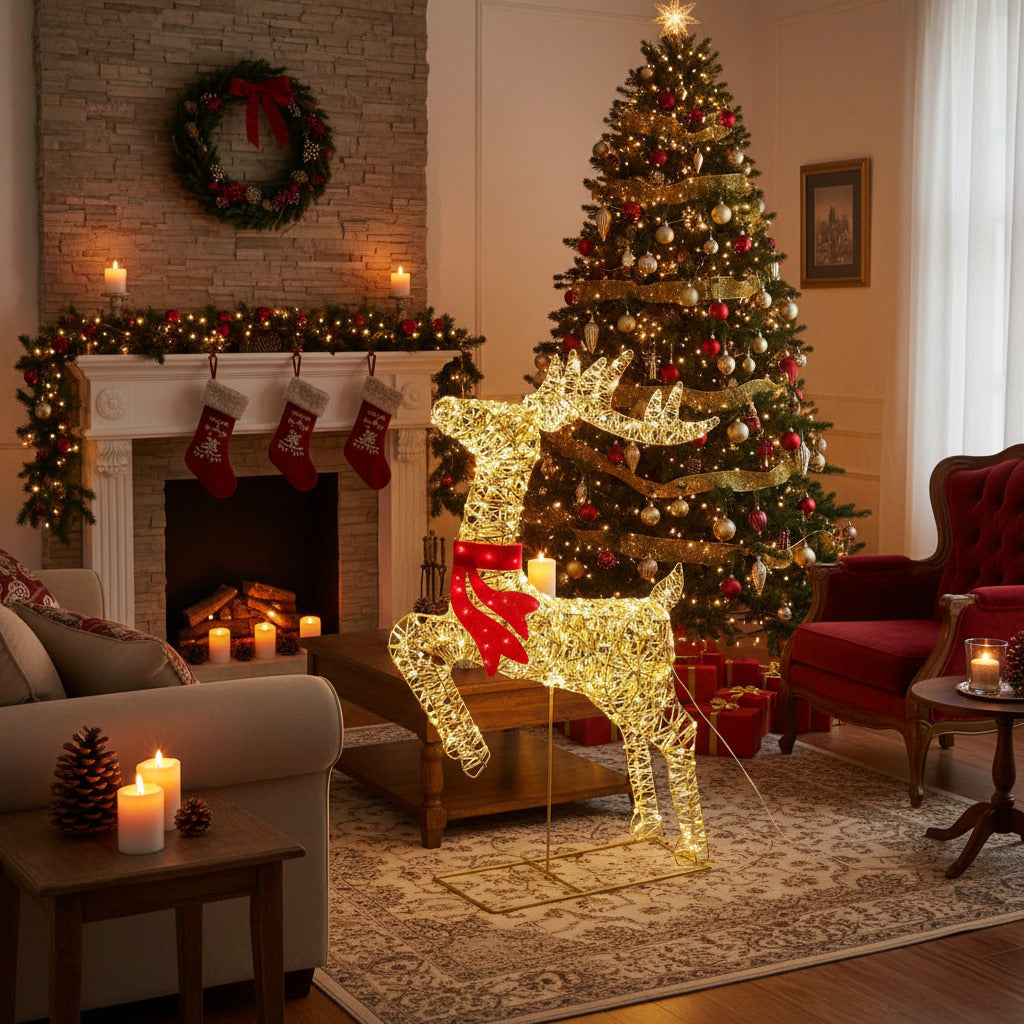 Decoratiune luminoasa ren cu 720 leduri, 50 x 88 cm