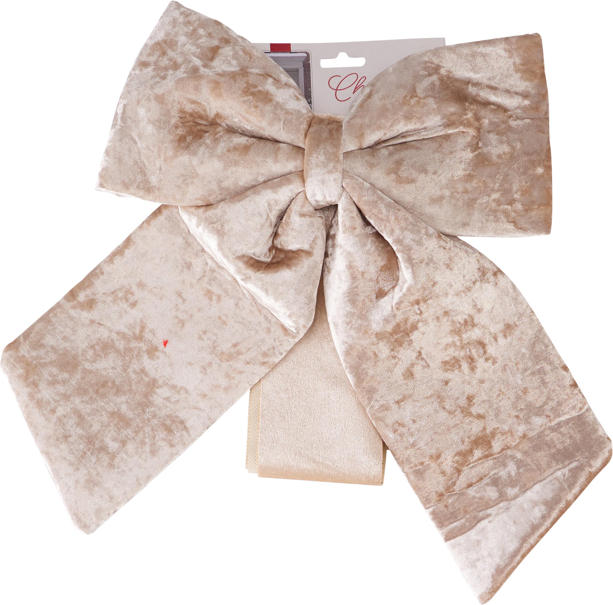 Fundita catifea usa 40 cm, cu banda 420 cm, crem