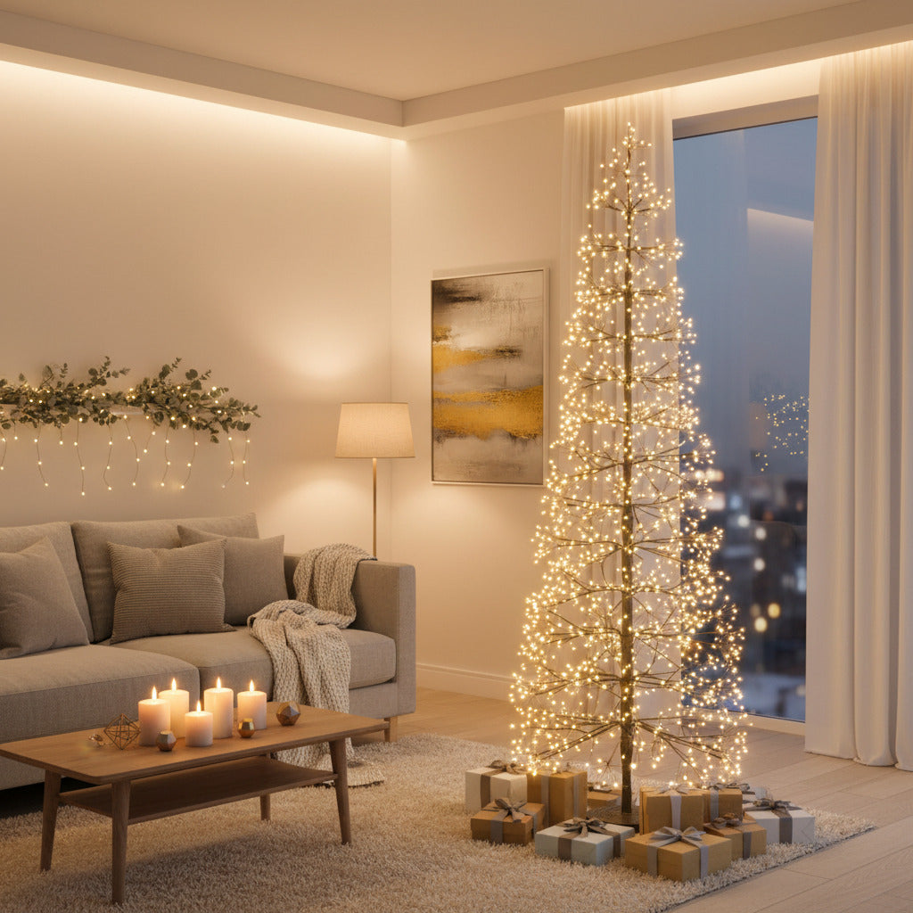 Decoratiune luminoasa brad 700 leduri ,100 cm, neagra