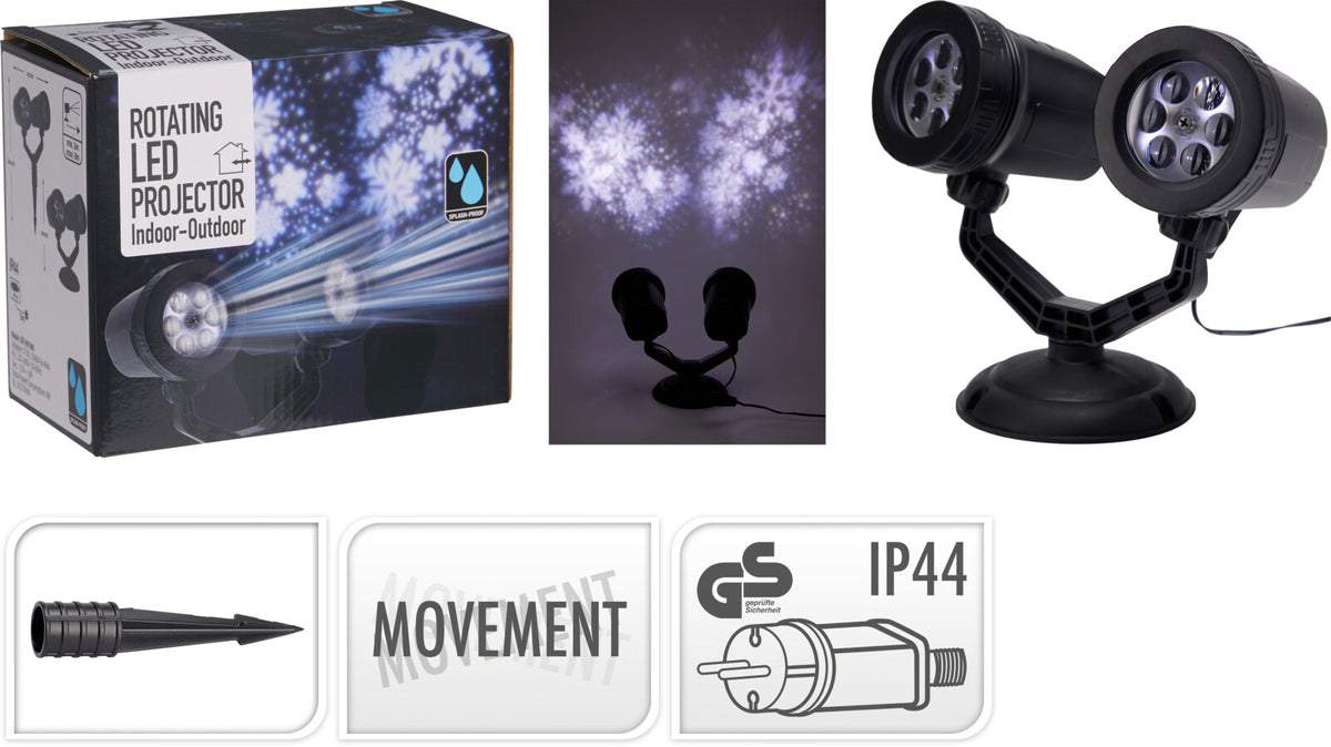 Proiector led dublu cu model de fulgi de nea