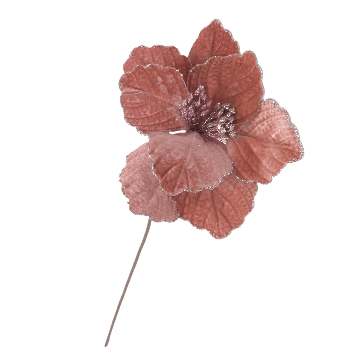 Decoratiune brad craciunita roz prafuit, 55 x 20 cm