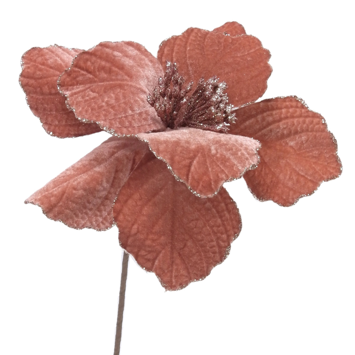 Decoratiune brad craciunita roz prafuit, 55 x 20 cm