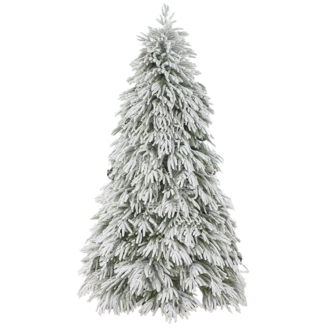 Brad artificial de Craciun cu aspect nins si inaltime de 210 cm pentru decor de sarbatori