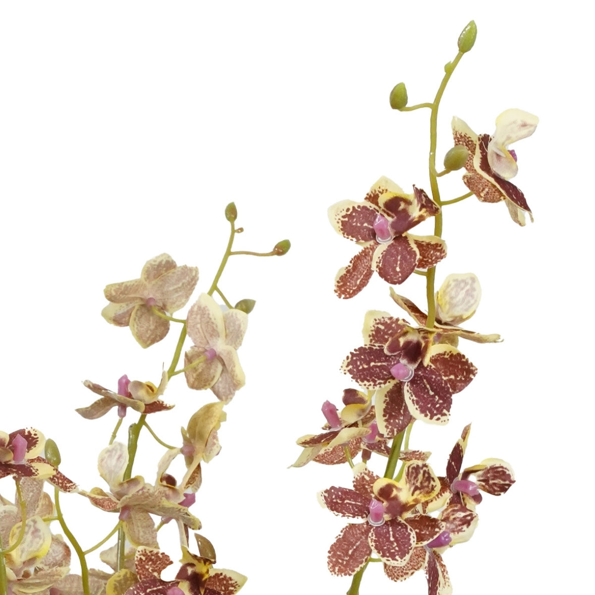 Orhidee artificiala Oncidium mov cu 3 fire, in vas de plastic, 70 cm