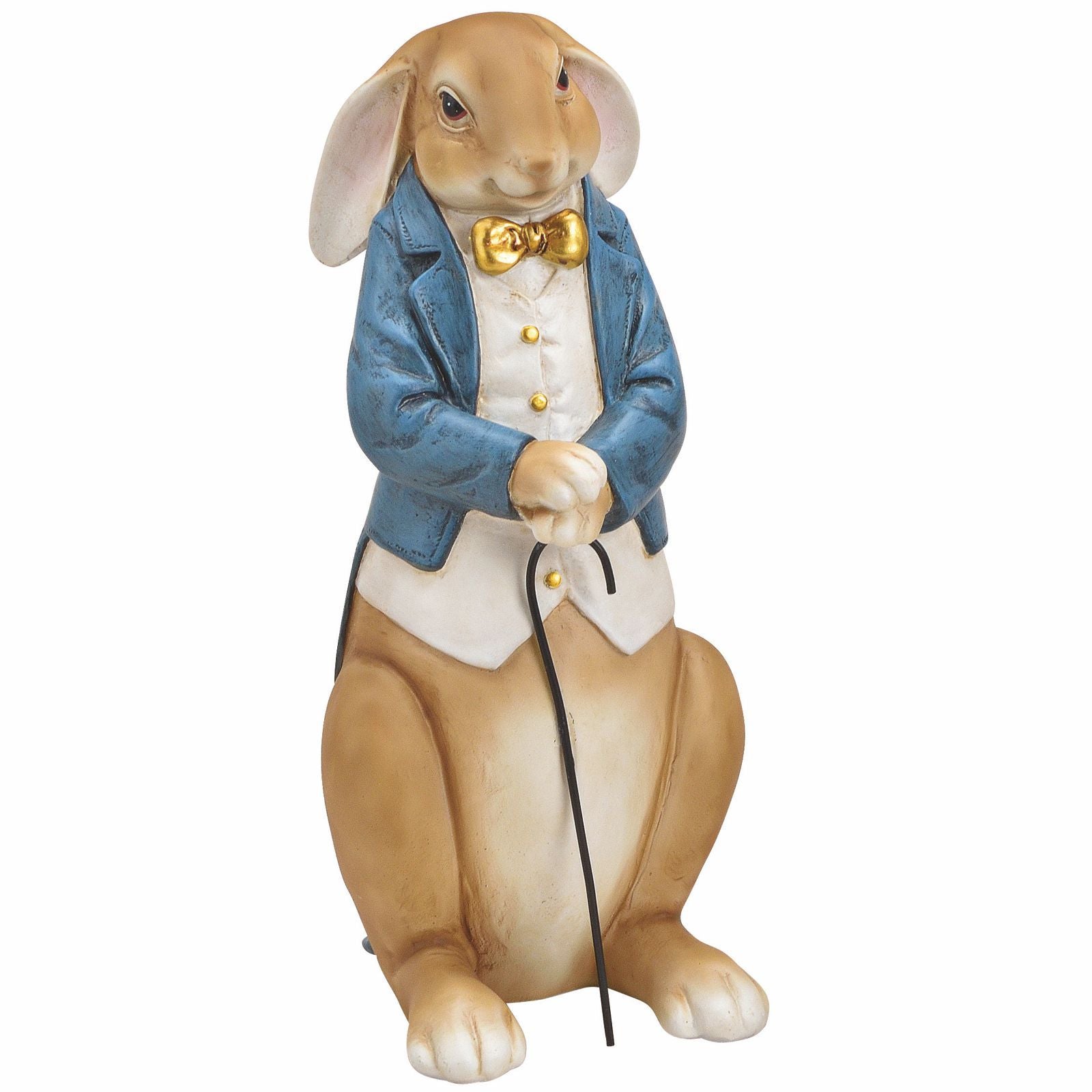 Decoratiune Pasti iepuras elegant cu baston, 33 cm