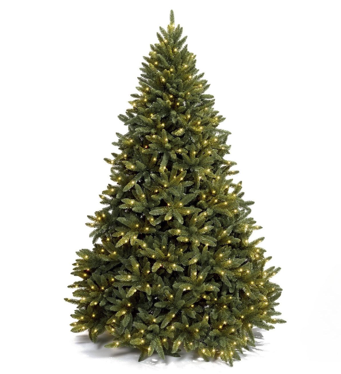 Brad artificial de Craciun model Washington Premium cu inaltimea de 210 cm si lumini LED inteligente integrate