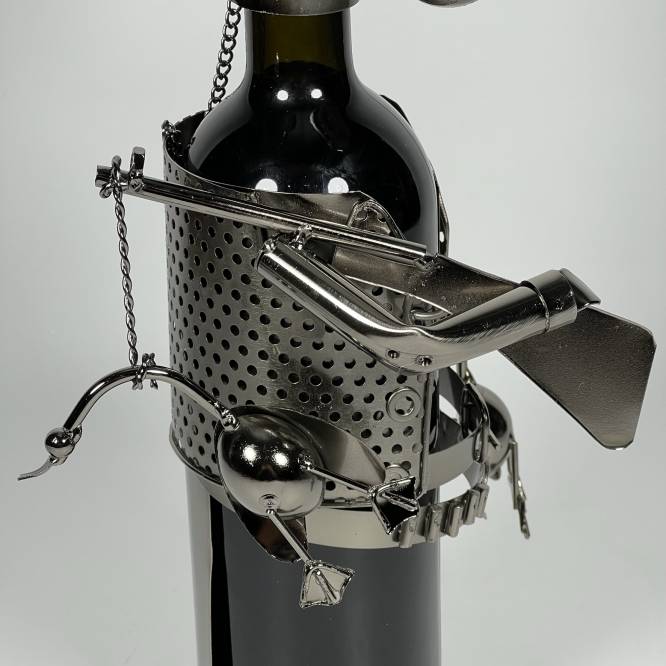 Suport metalic Ren vanator pentru sticla de vin, 34 cm