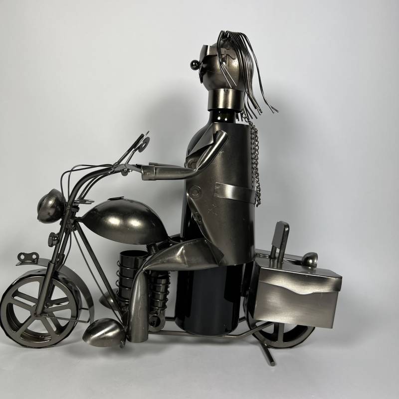معرض مصغرة جميلة  Suport metalic Motocicleta pentru sticla de vin, 35 cm | Decor Trendy