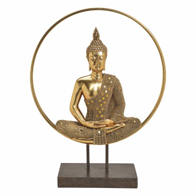 Obiect decorativ Buddha in cerc 65 cm