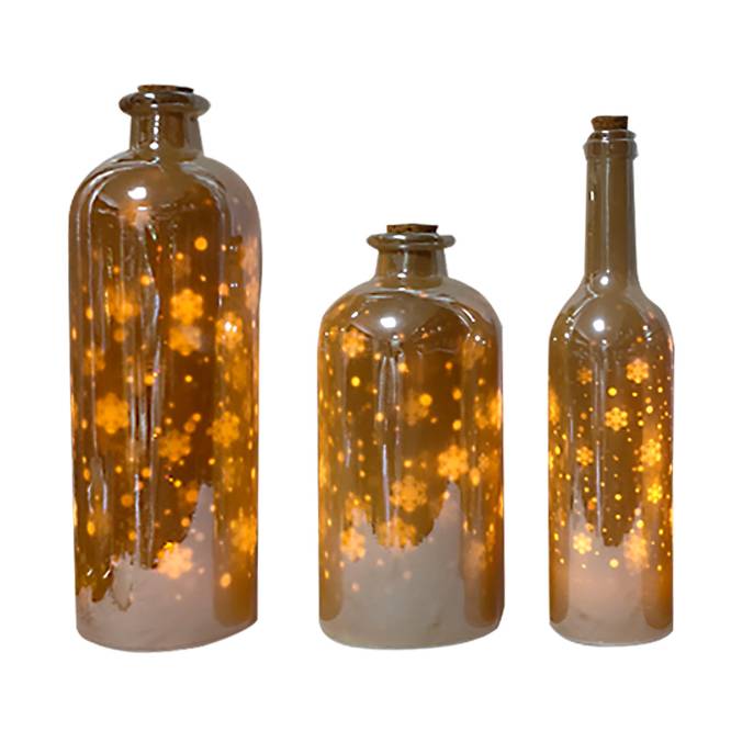 Decoratiune Sticla cu LED Ploaie stele 25 cm