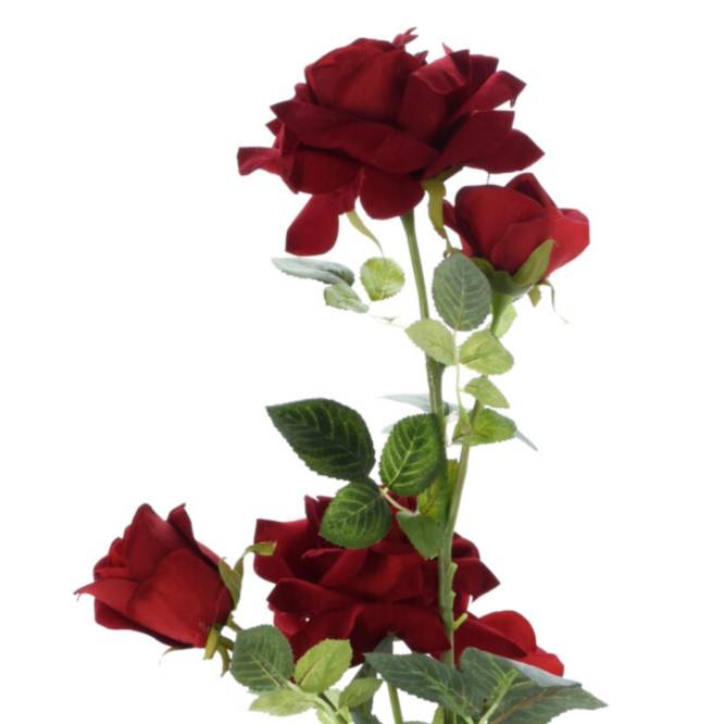 Trandafir artificial rosu cu aspect 100% natural 95 cm