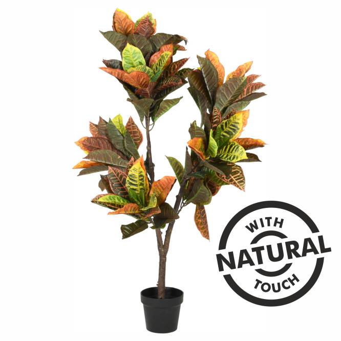 Planta artificiala croton cu aspect 100% natural 120 cm