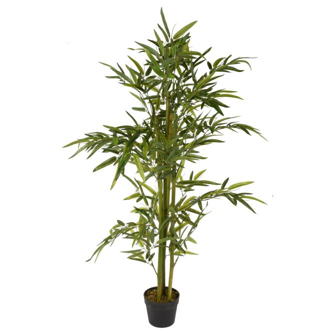 Planta decorativa artificiala Bambus in ghiveci de plastic 130 cm