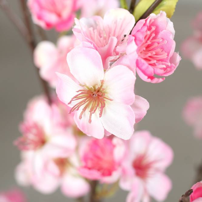 Arbust decorativ artificial cires cu flori roz in ghiveci, 125 cm