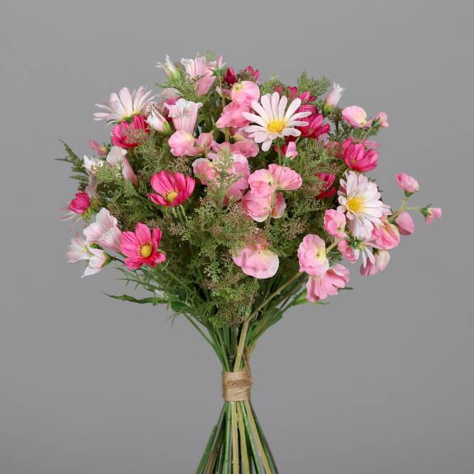 Buchet flori de camp artificiale roz, 46 cm