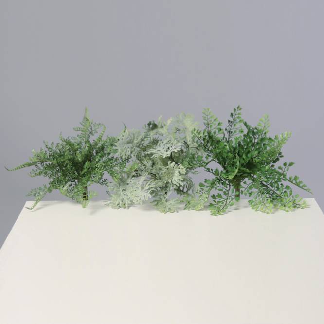 Set trei plante artificiale decorative verzi 19 cm