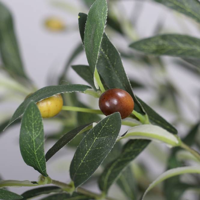 Arbust decorativ artificial maslin cu fructe in ghiveci de plastic negru, 150 cm