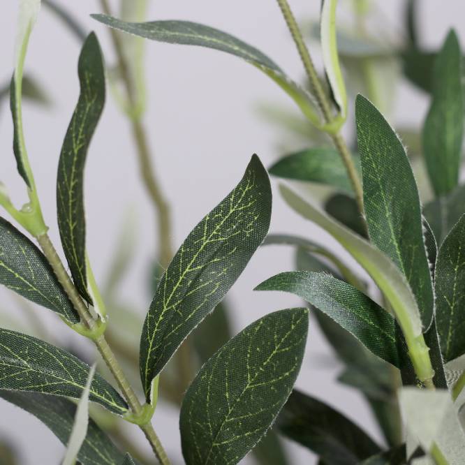 Arbust decorativ artificial maslin cu fructe in ghiveci de plastic negru, 150 cm