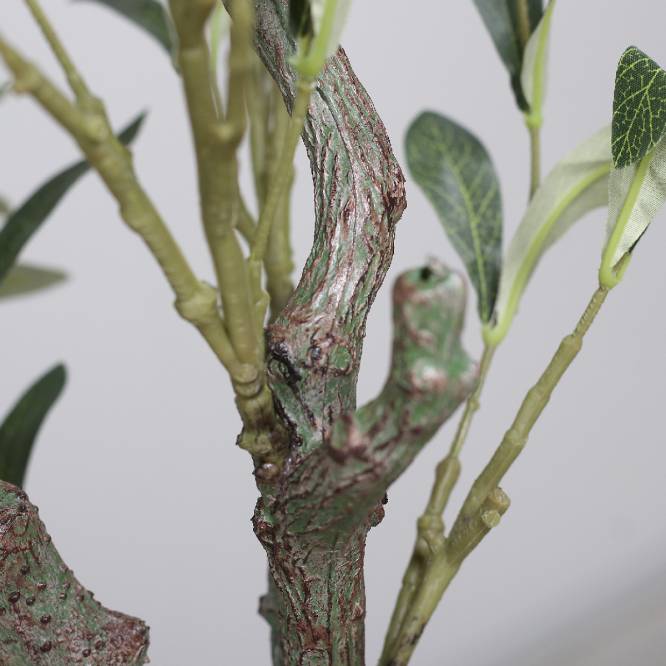 Arbust decorativ artificial maslin cu fructe in ghiveci de plastic negru, 150 cm