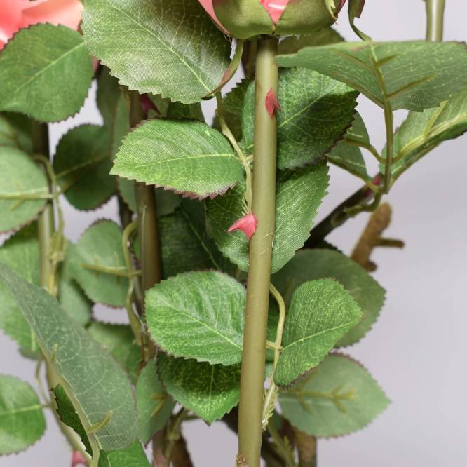 Trandafir artificial roz in ghiveci de plastic 58 cm
