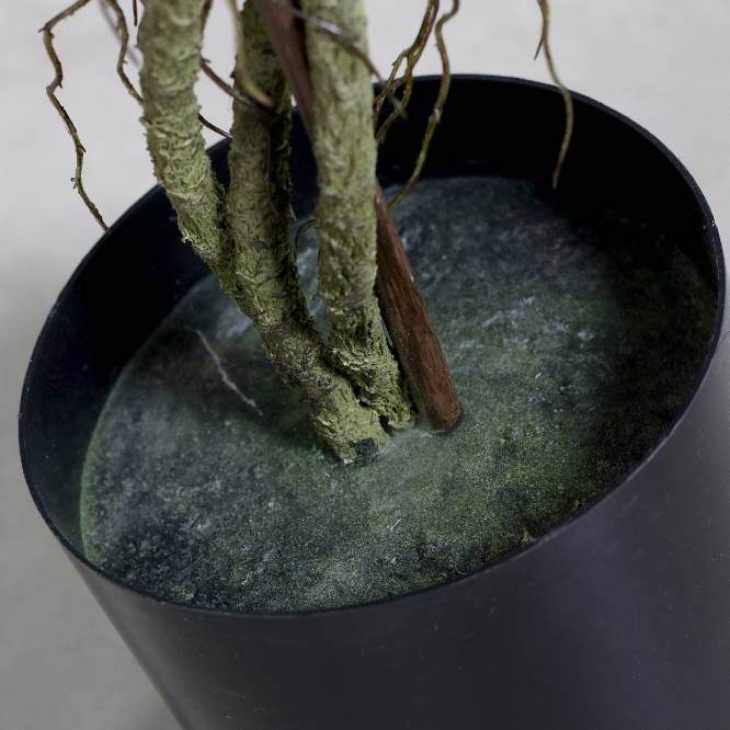 Planta decorativa artificiala glicina cu flori mov in ghiveci, 120 cm