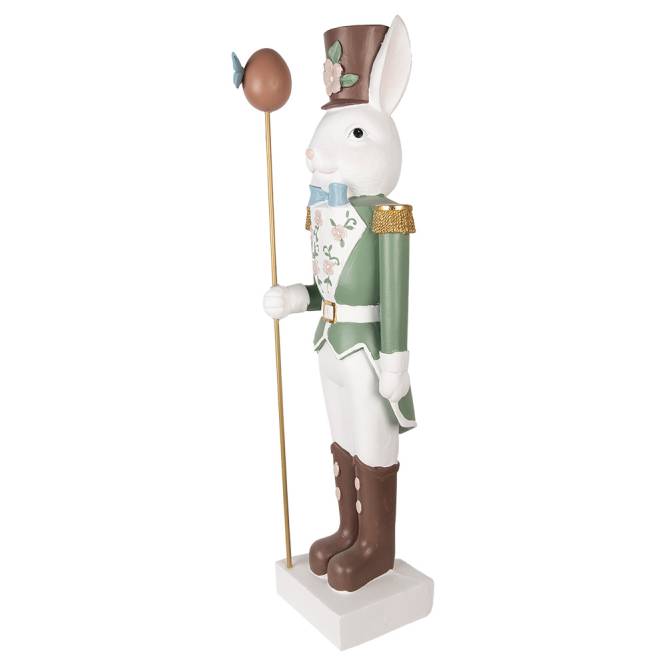 Decoratiune Pasti, iepuras in costum de ofiter, verde, 96 cm