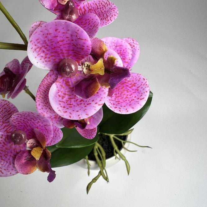 Orhidee artificiala roz cu aspect 100% natural 25 cm