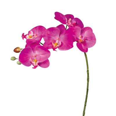 Orhidee artificiala Phalaenopsis roz cu aspect 100% natural, fir, 52 cm