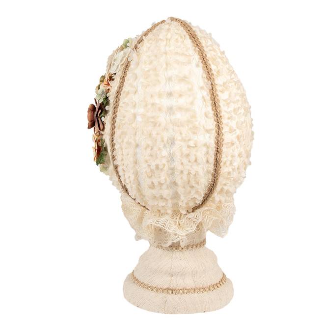 Decoratiune Pasti, ou crem decorat cu flori si fluturasi, 39 cm