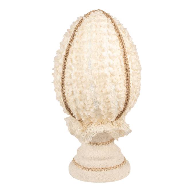 Decoratiune Pasti, ou crem decorat cu flori si fluturasi, 39 cm
