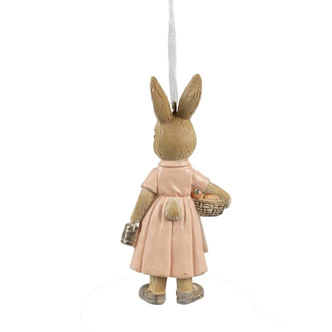 Decoratiune Pasti fetita iepuras de agatat cu cos si stropitoare, 12 cm