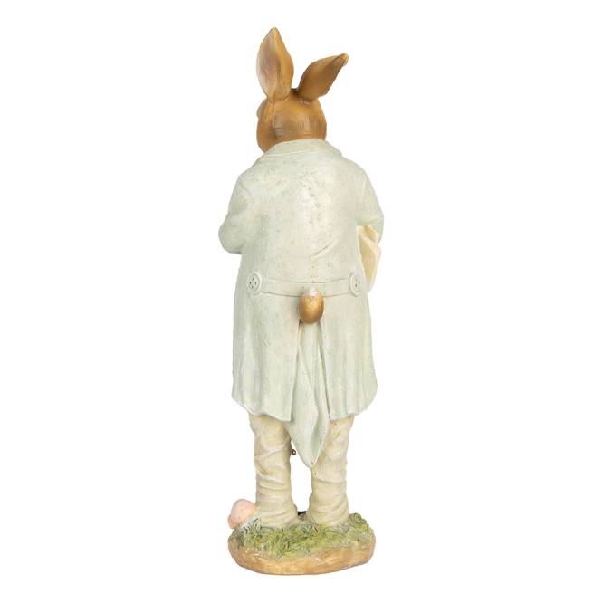 Decoratiune Pasti iepure la plimbare, model rustic, 33 cm