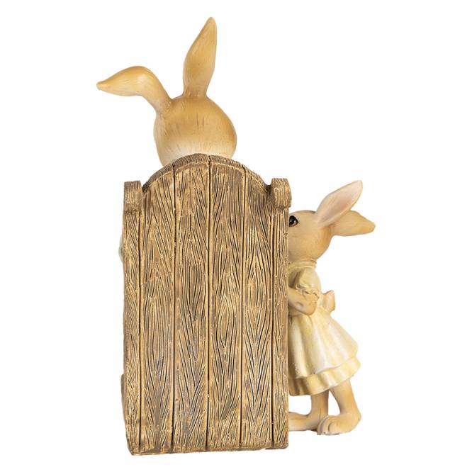 Decoratiune Pasti iepurasi citind o carte, 17 cm