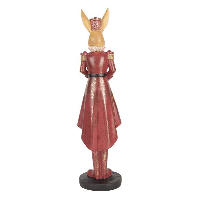 Decoratiune Pasti iepuras in costum rosu de ofiter, 48 cm
